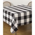 Saro Lifestyle SARO  70 in. Square Buffalo Plaid Check Pattern Design Cotton Tablecloth  Black 9025.BK70S